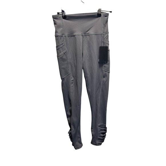 BSP Womens Small Dark Grey Compression Leggings With Media Pocket & Ruched Detai - Picture 2 of 8